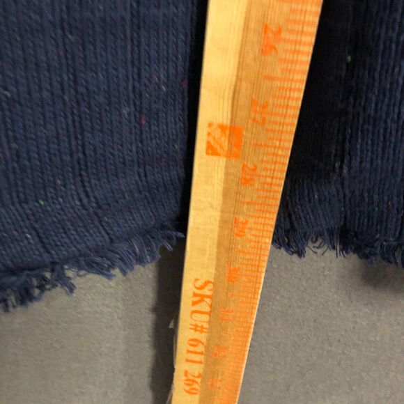 cabi cardigan sweater small xs blue navy confetti navy thick long aa - Picture 10 of 11